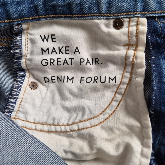 Denim Forum The Farrah High Rise Wide Leg Jeans Blue 23 Organic Cotton 70's - Picture 16 of 16